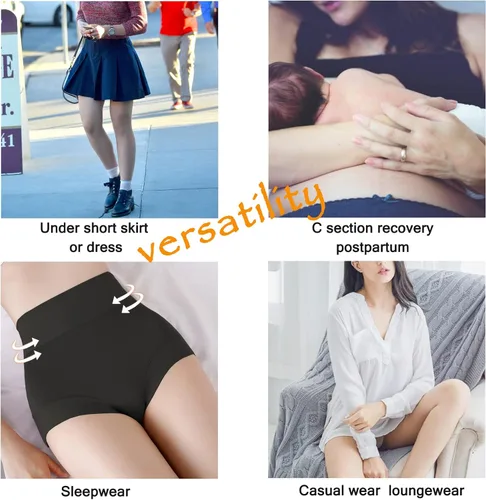Vista 5 de woooyea Ropa interior de sección C posparto cobertura completa de algodón paquete de 3