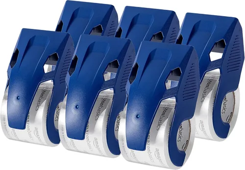 Amazon Basics Cinta de embalaje resistente con dispensador para envío, mudanza y almacenamiento, 1.88 pulgadas x 22.2 yardas, paquete de 6, 4.33 x