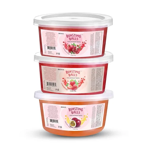 Vista 30 de Perlas de Boba de maracuyá, boba explosiva de pasión, perlas de tapioca de burbuja de la pasión para té de burbujas (maracuyá, 7 libras, 1 paquete)