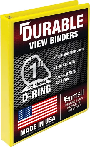 Vista 85 de Samsill Carpeta duradera de 3 anillos de 1 pulgada, fabricada en Estados Unidos, carpeta de anillos en D, cubierta transparente personalizable
