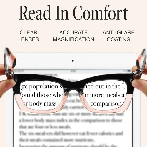 Vista 3 de CCVOO - Lentes de lectura Oprah, con filtro de luz azul, lentes para computadora, para mujer, paquete de 6