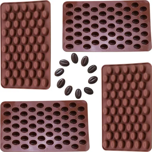 4 x 55 mini granos de café molde de chocolate caramelo cubo de hielo jalea DIY decoración de pastel molde de silicona de grado alimenticio moldes