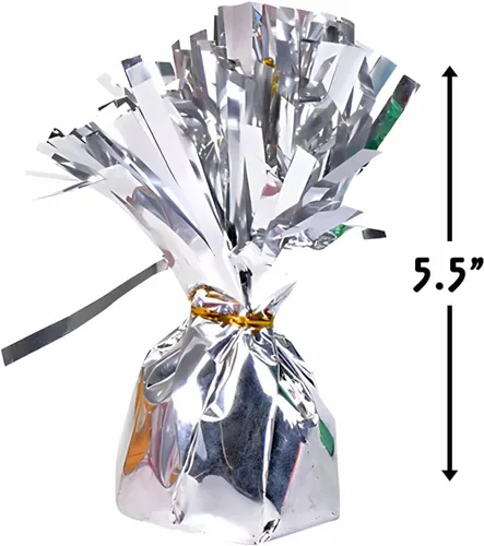 Vista 2 de Globo plata metálico peso (paquete de 12)