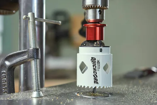 Vista 9 de Disston QUICKCORE - Juego de 13 piezas - sierras de agujero de 3/4", 7/8", 1 1/8", 1-3/8", 1-1/2", 1-3/4", 2", 2 1/8" y 2-1/2" y eje de cambio