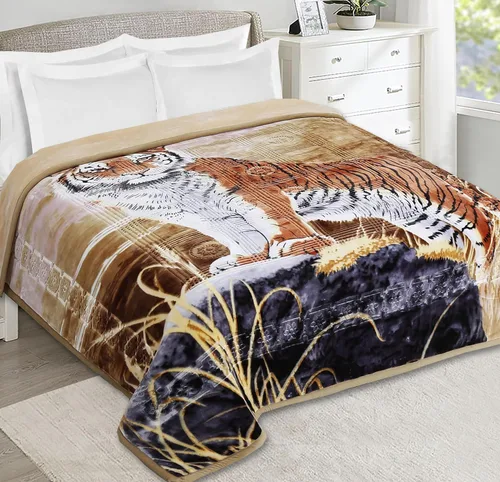 Vista 18 de Nestl Manta de Forro Polar de Terciopelo de 9 Libras Tamaño Queen - 2 Capas Pesada y Cálida Estilo Coreano - Raschel Impresa Reversible - Resistente