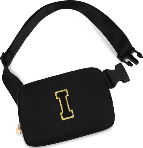 Vista 136 de Bolsa de cinturón para niñas y mujeres, bolsas cruzadas, riñonera, riñonera personalizada, Negro, Small
