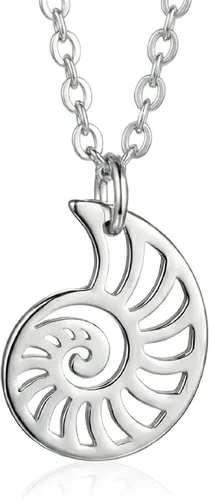 Collar de plata de ley con corte de concha de Nautilus para mujer