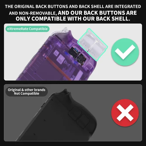 Vista 3 de eXtremeRate Juego completo de botones de repuesto transparentes para Steam Deck, parachoques ABXY D-pad personalizado para bricolaje, botones