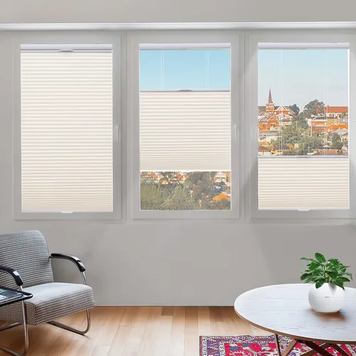 Vista 21 de Tonature Persianas Celulares de Tamaño Personalizado para Ventanas Cortinas Blackout sin Cordón Persianas Enrollables Protección UV Aislamiento