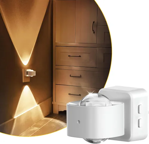 Vista 16 de L LOHAS LED - Proyector de luz nocturna, paquete de 2 luces nocturnas que cambian de color enchufables a la pared, sensor de atardecer a amanecer