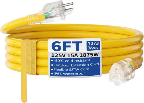 Vista 20 de Cable de extensión de 50 pies para exteriores/interiores con Amarillo
