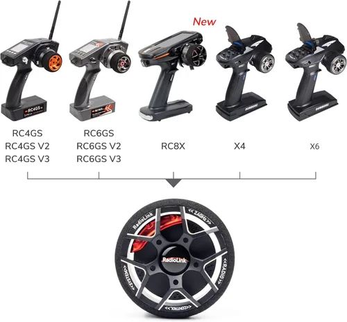 Vista 4 de ATA HOBBY Transmisor RC aleación volante accesorio original de repuesto para Radiolink RC8X/RC6GS/RC4GS/DUMBORC RC Transmisor
