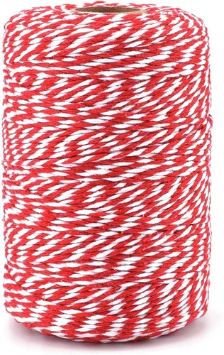 Vista 9 de G2PLUS Cuerda de Navidad, cuerda de algodón blanco y verde de 0.079 in, 656 pies, cuerda de envoltura de regalo para manualidades