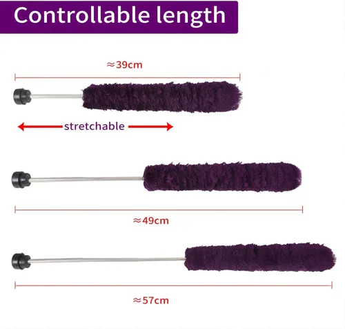 Vista 2 de Cepillo de limpieza para saxofón alto, limpiador de plumero, herramienta de mantenimiento, longitud estirable de 3 secciones