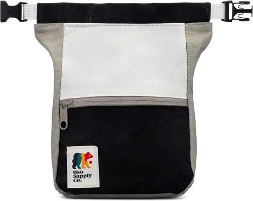 Vista 4 de Kulshan Bouldering Bucket, bolsa de tiza de gran tamaño para escalada en roca, maceta de tiza con cierre magnético enrollable, bucle de cepillo