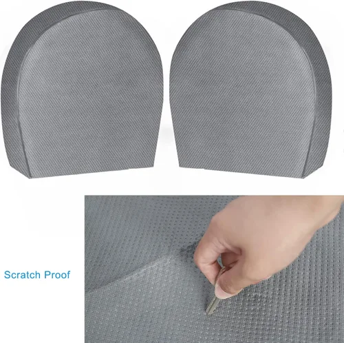 Vista 5 de Juego de 4 fundas para llantas de caravana, no tejidas, impermeables, con revestimiento UV, protectores de neumáticos de ajuste universal