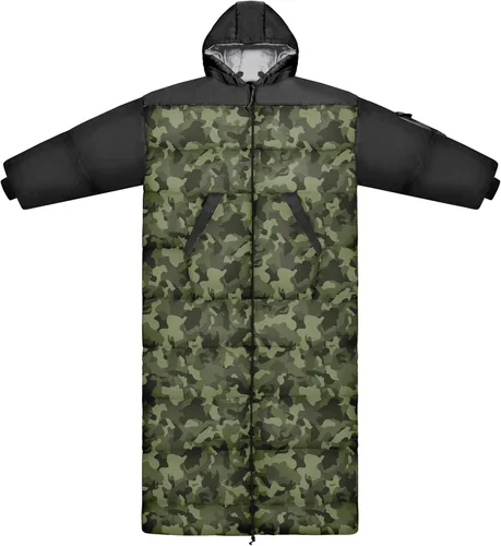 Vista 7 de Thermotuff Wearable Sleeping Bag with Dual Hoodie, Long Sleeves, Pockets & Adjustable Drawstring - Ideal for Camping, Cold Weather Hiking, and