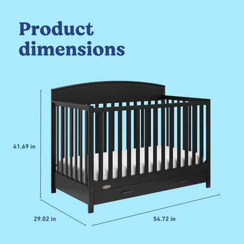 Vista 8 de Graco Benton - Cuna convertible 5 en 1 con cajón, certificado GREENGUARD Gold, se convierte de cuna de bebé a cama infantil, sofá cama y cama