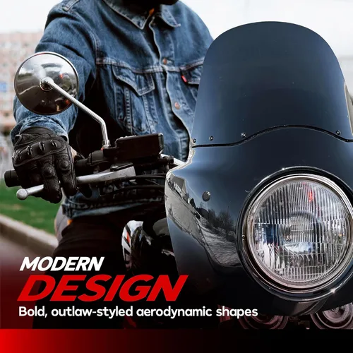 Vista 7 de Kit completo de parabrisas y carenado de motocicleta, parabrisas Road Warrior, compatible con Harley Davidson Dyna y Softail, accesorios