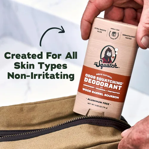 Vista 7 de Dr. Squatch Natural - Desodorante para hombre, sin aluminio, paquete de 3 Desodorante natural para hombre, fabricado con carbón y postbióticos