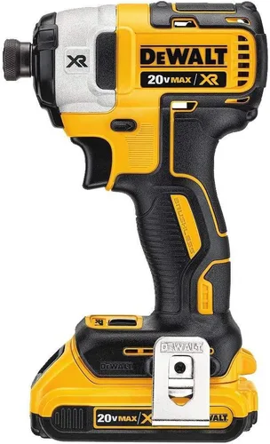 Vista 3 de DEWALT Kit de Taladro de Impacto Inalámbrico 20V MAX* XR, Sin Escobillas, 1/4 Pulgada, 3 Velocidades, 2 Baterías (DCF887D2)