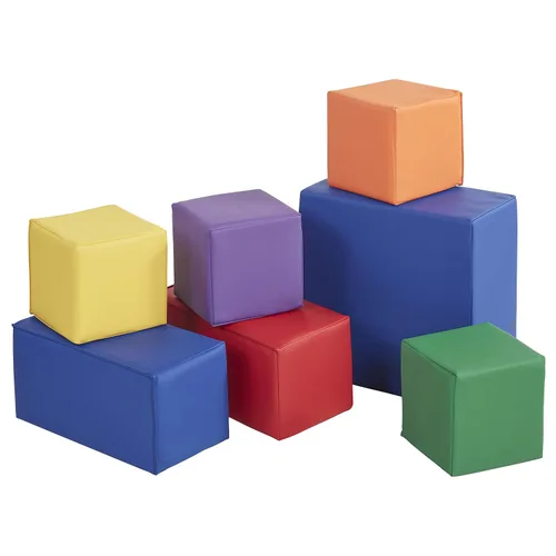 Bloques de espuma SoftZone ECR4Kids, 7 piezas., Primarios, 1