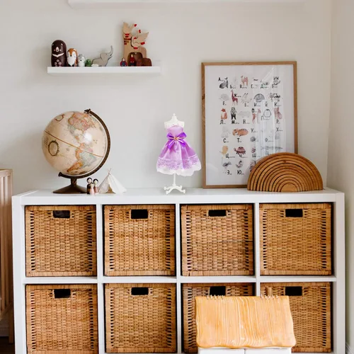 Vista 8 de Healifty 6 piezas de forma de vestido de muñeca, soporte de modelo de mini maniquí de 8.2 pulgadas para soporte de exhibición de muñeca, soporte