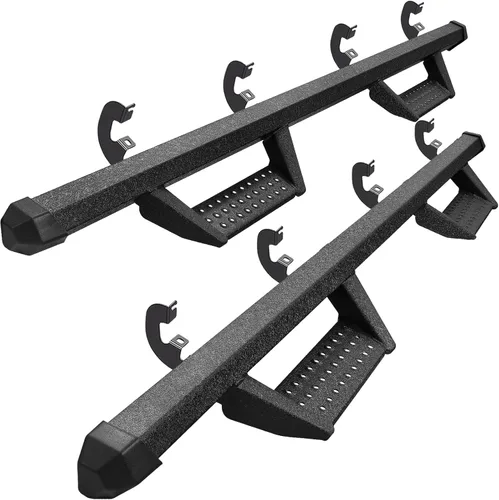 Vista 10 de Estribos de caída compatibles con Chevy Silverado 1500/Sierra 1500 2500HD 3500HD de 2 filas y 4 puertas 2007-2018 (excl. modelo diesel), barras