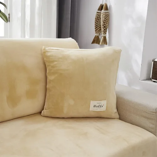 Vista 7 de LiveGo Funda de sofá de terciopelo grueso con funda de almohada, fundas elásticas para sofás de 1, 2, 3, 4 plazas, protector universal para muebles