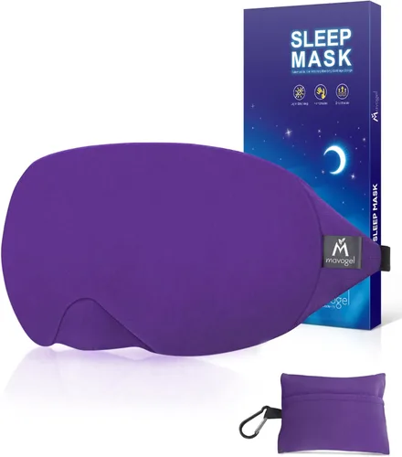 Vista 9 de Mavogel - Antifaz de dormir de algodón - Diseño actualizado con bloqueo de luz y puente nasal ajustable, antifaz nocturno suave y cómodo