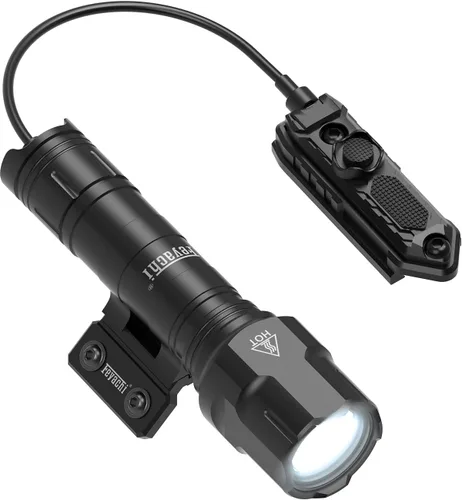 Vista 13 de Feyachi Luz de rifle 1200LM 22500Candela WL25 Tactical AR linterna LED luz al aire libre con interruptor de presión y montaje en riel
