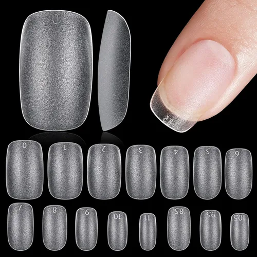 Vista 13 de TOMICCA Puntas de uñas extra cortas en forma de ataúd, 240 piezas de uñas postizas acrílicas de cobertura completa para manicura con extensión, 15