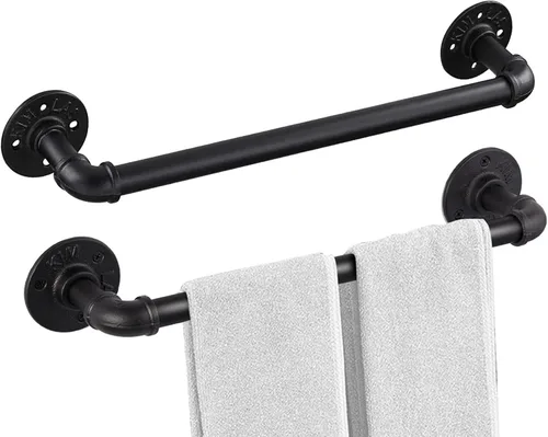 Toallero industrial de 21 pulgadas, paquete de 2 unidades, resistente montado en la pared, rústico, para baño, cocina