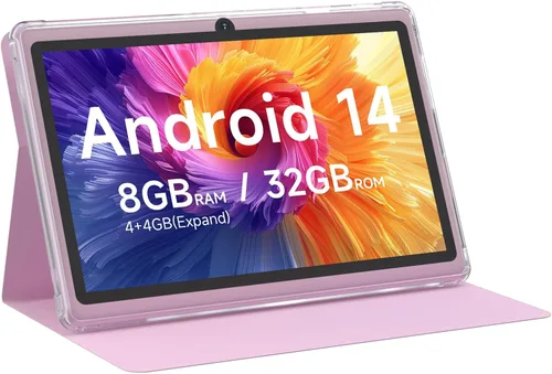 Vista 10 de CUPEISI Tablet Android 14, tableta de 7 pulgadas, 8 GB de RAM+32 GB de ROM/1 TB Tableta expandible, 1.6 GHz, procesador de cuatro núcleos, pantalla