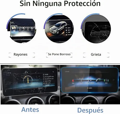 Vista 2 de TTCR-II Protector de pantalla compatible con Mercedes Clase C W205 2019 Para Mercedes C/GLC 10.3 pulgadas
