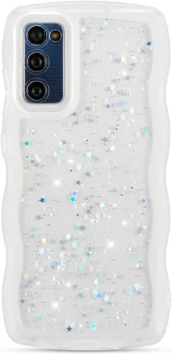 Vista 51 de ZTOFERA Funda protectora para Samsung Galaxy A14 4G/5G de 6.6", ondulada, con brillantina de estrella, poliuretano termoplástico transparente, suave