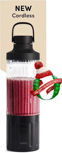 Beast GO Inalámbrico, Batidora Portátil Premium para Batidos y Licúados, Recipiente de Mezcla de 22oz, Mezcla Hielo y Frutas Congeladas, Batería