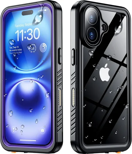 Vista 31 de SPIDERCASE para iPhone 13, funda impermeable, con lente y protector de pantalla incorporados, protección completa de alta resistencia, resistente a