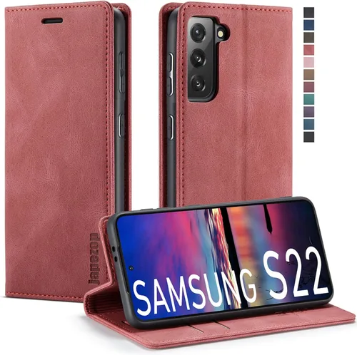 Vista 33 de Funda tipo cartera para Samsung Galaxy S22 5G con tarjetero y función atril, bloqueo magnético RFID, funda de piel con tapa para Galaxy S22 5G