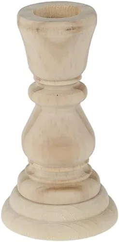 Vista 10 de Portavelas de madera para velas de pilar, estilo bohemio rústico sin terminar, soporte alto para chimenea o mesa de comedor, 6.69 pulgadas