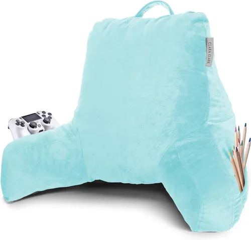 Vista 77 de Clara Clark - Almohada de lectura con espuma viscoelástica triturada, incluye 2 almohadas de soporte para el cuello y la zona lumbar, diseñada