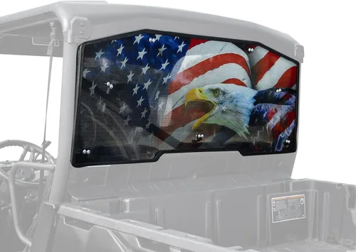 SuperATV - Parabrisas trasero para Can Am Defender HD 5 / HD 8 / HD 10 (ver lista completa de ajustes) | Policarbonato de 1/4 pulgadas de grosor -