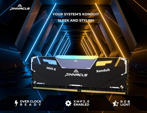 Vista 7 de Timetec Pinnacle Konduit RGB DDR4 3200MHz PC4-25600 CL16-18-18-38 XMP2.0 Overclocking 1.35V Compatible para PC de escritorio AMD e Intel Módulo