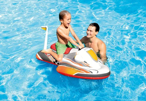 Vista 3 de INTEX Wave Rider Inflatable Pool Float: Pool Toy For Kids – Heavy-Duty Handle – 88lb Weight Capacity – 46" x 30.5" – For Ages 3+