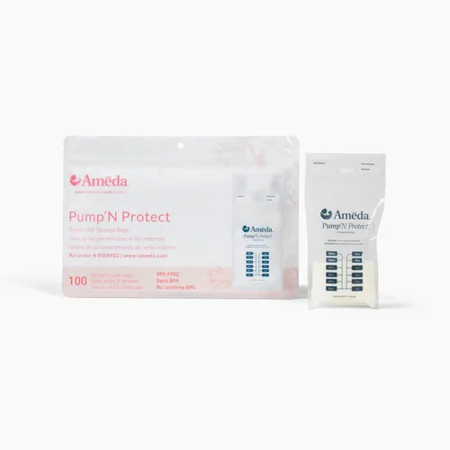 Vista 8 de Ameda Adaptadores de bolsa de almacenamiento de leche materna compatibles con bolsas de leche Ameda Pump 'N Protect (2 unidades) Sin BPA y DEHP