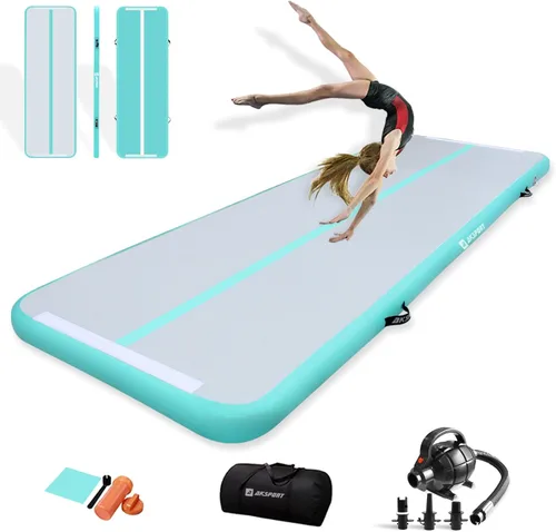 Vista 18 de AKSPORT - Tapete de aire para gimnasia o acrobacias, inflable, con bomba de aire para uso