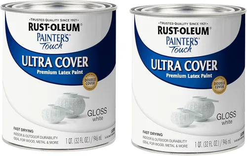 Vista 17 de Rust-Oleum 1976502 Painter's Touch - Pintura de látex, cuarto de galón, negro plano, 32 onzas líquidas, (paquete de 1)