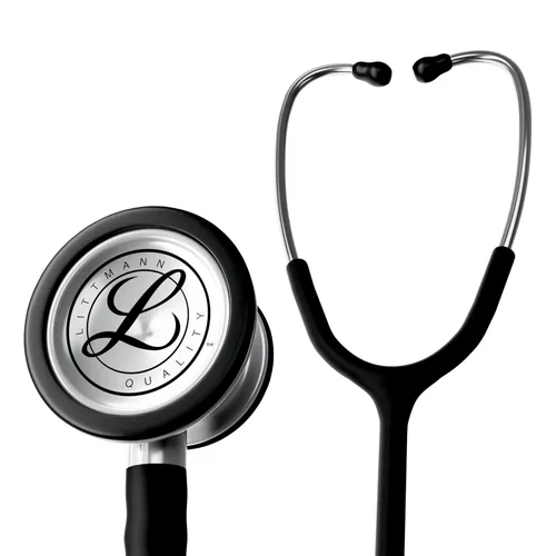 3M Littmann Estetoscopio Classic III, 5620C, tubo de acabado satinado negro de 27 pulgadas para mayor comodidad, flexibilidad y limpieza, pieza
