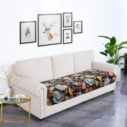 Vista 242 de hyha Fundas de cojín de sofá estampadas, fundas de sofá florales lavables para sofás con 2 cojines, fundas de cojín de patrón elástico para muebles