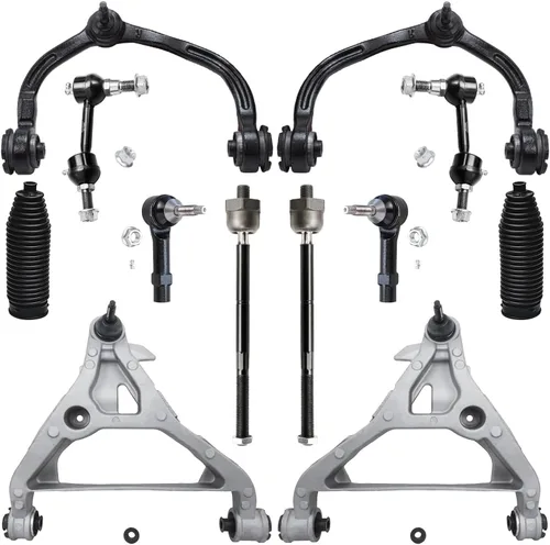Vista 76 de Detroit Axle – 12 brazos de control superiores e inferiores delanteros con rótulas, barras de unión exteriores e interiores con topes, barras